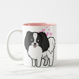 Phalene / Japanese Chin Love Two-Tone Coffee Mug