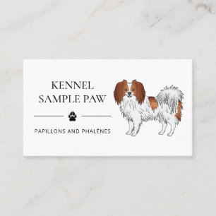 Phalène With Red Details Dog Kennel And Breeder Business Card