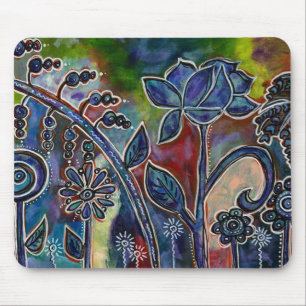 Phantasmagoric Lotus Flower Garden Original Art Mouse Mat