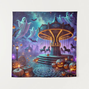 Phantom Carousel Halloween Tapestry