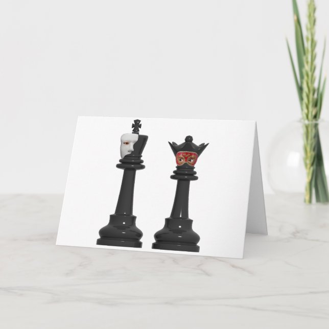 Phantom Chess King and Masked Queen Birthday Card (Front)