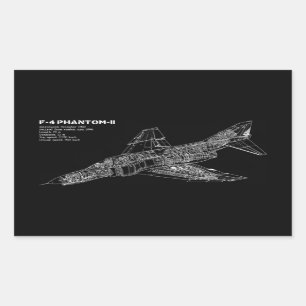 Phantom Fighter Jet (Supersonic Aircraft) Pilot Rectangular Sticker