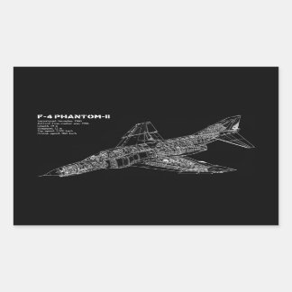 Phantom Fighter Jet (Supersonic Aircraft) Pilot Rectangular Sticker