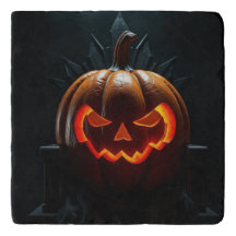 Phantom Jack-O-Lantern Halloween Trivet
