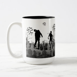 Phantom Lantern Night black & white Two-Tone Coffee Mug