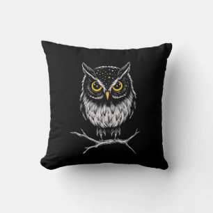 Phantom Owl Minimalist Throw Pillow