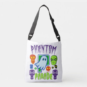 Phantom parade spooky ghost skull design crossbody bag