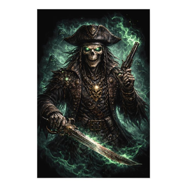 Phantom Pirate Skull – Dark Fantasy Reaper Photo Print (Front)