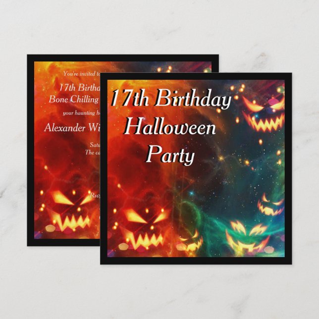Phantom Pumpkins 17th Birthday Party Invitation (Front/Back)