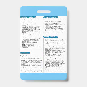Pharamcolgy Quick Reference Badge ID Badge