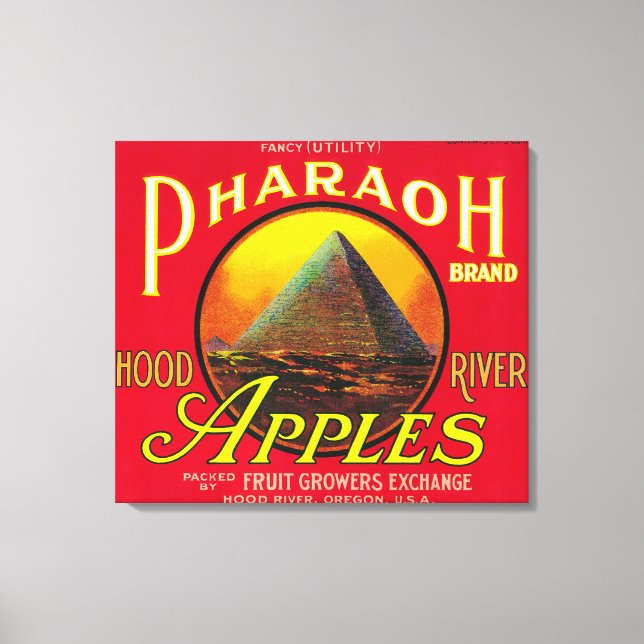 Pharaoh Apple Crate LabelHood River, OR Canvas Print (Front)