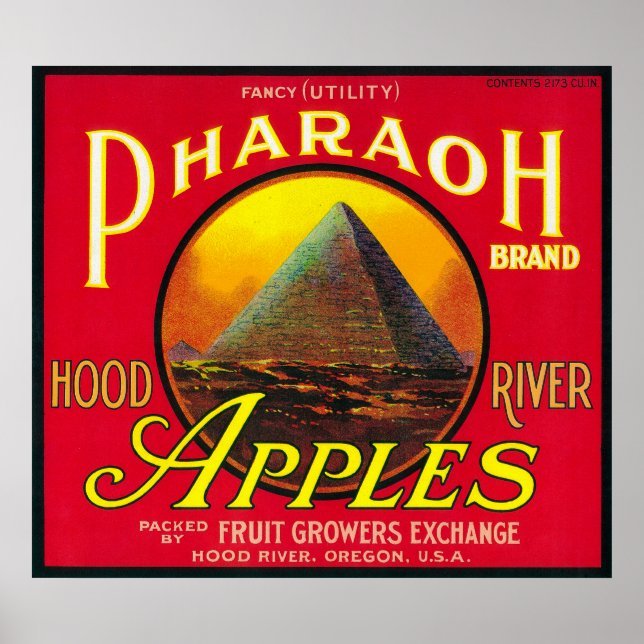 Pharaoh Apple Crate LabelHood River, OR Poster (Front)