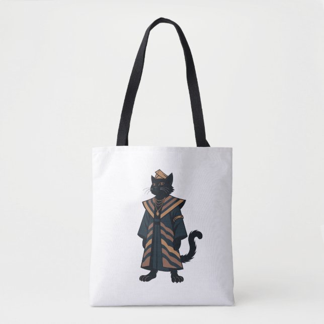Pharaoh Black Cat Tote Bag (Front)