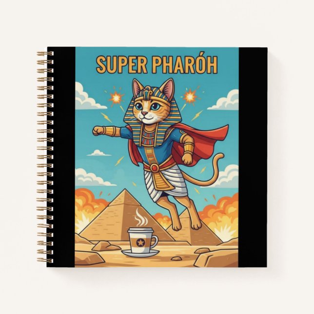 Pharaoh Cat - Super Heroic Ancient Egyptian Feline Notebook (Front)