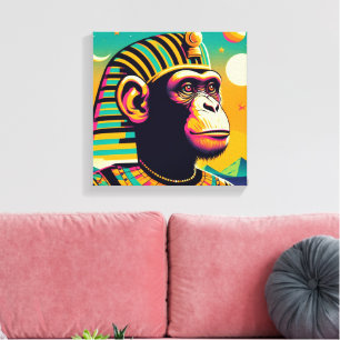 Pharaoh Chimpanzee Tut Canvas Print
