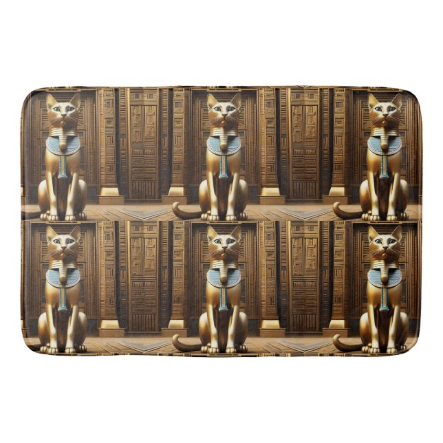 Pharaoh Egyptian Cat, Bath Mat (Front)
