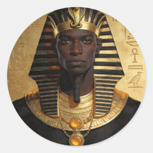 Pharaoh Energy — Ancient African King Modern Art  Classic Round Sticker