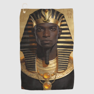 Pharaoh Energy — Ancient African King Modern Art Golf Towel