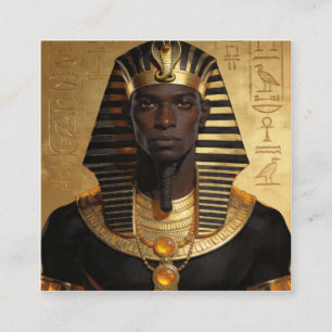 Pharaoh Energy — Ancient African King Modern Art Square Business Card