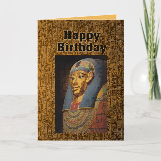 Pharaoh Happy Birthday Humour Card (Front)