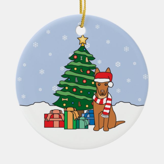 Pharaoh Hound Christmas Ornament (Front)