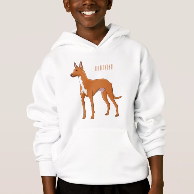 Pharaoh hound dog cartoon illustration  (Front)