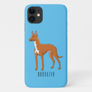 Pharaoh hound dog cartoon illustration iPhone 11 case