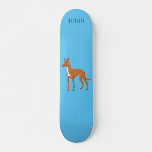 Pharaoh hound dog cartoon illustration skateboard