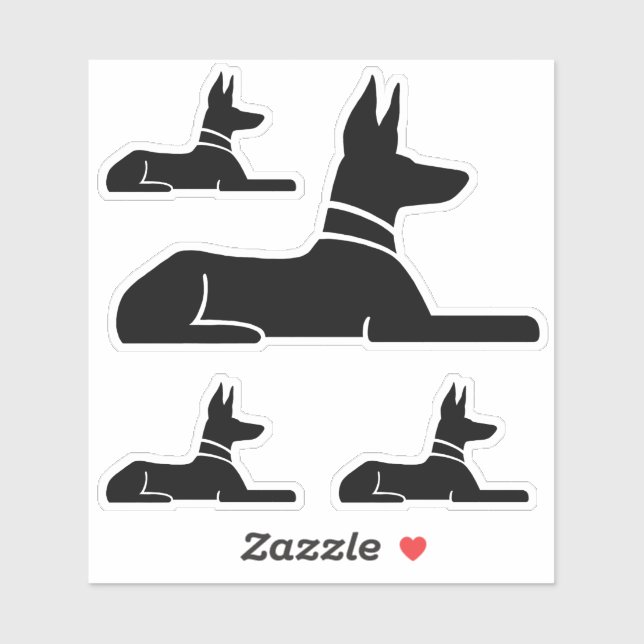 Pharaoh Hound Egyptian Hieroglyph Dog Stickers (Sheet)