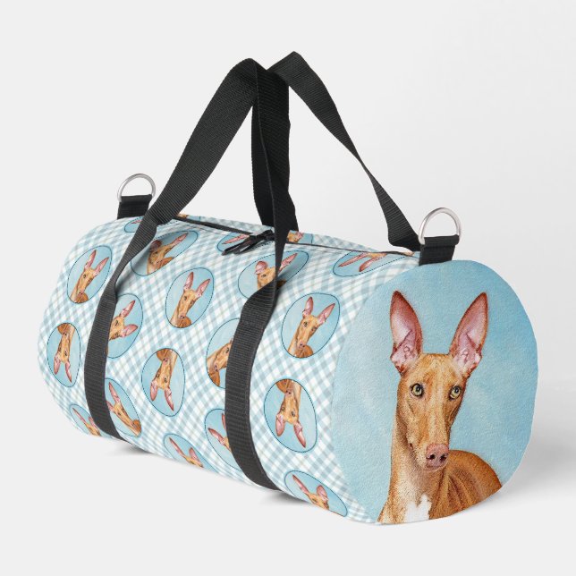 Pharaoh Hound Painting Chestnut Original Dog Art Duffle Bag (Left Corner)