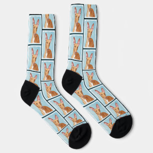 Pharaoh Hound Painting Chestnut Original Dog Art Socks