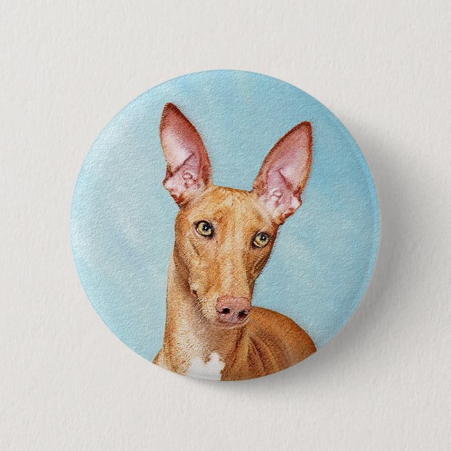 Pharaoh Hound Painting - Cute Original Dog Art 6 Cm Round Badge (Front)