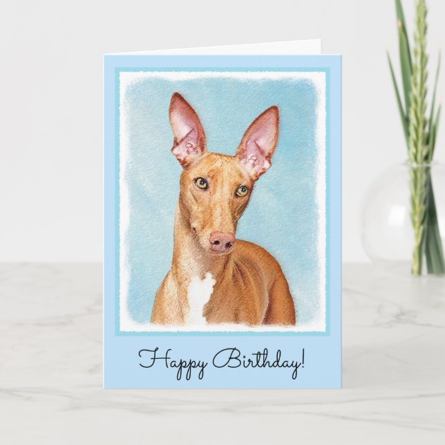 Pharaoh Hound Painting - Cute Original Dog Art Card (Front)