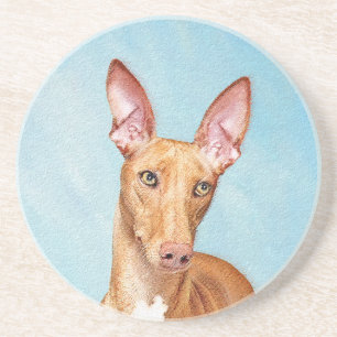 Pharaoh Hound Painting - Cute Original Dog Art Coaster