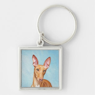 Pharaoh Hound Painting - Cute Original Dog Art Key Ring