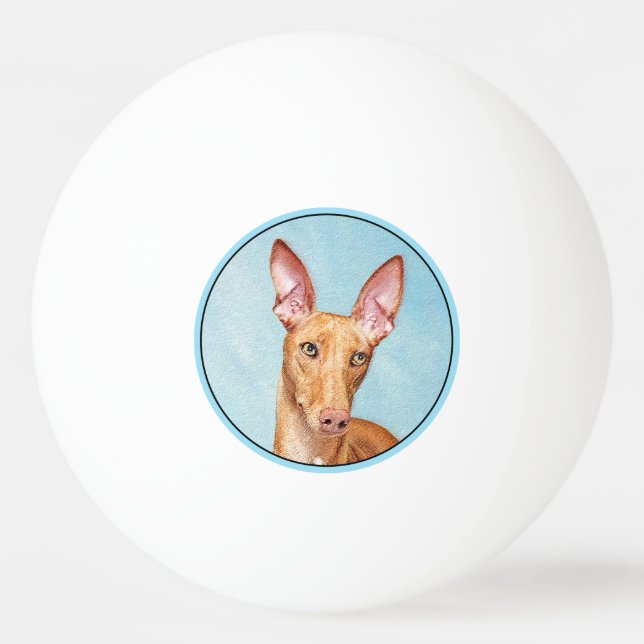 Pharaoh Hound Painting - Cute Original Dog Art Ping Pong Ball (Front)