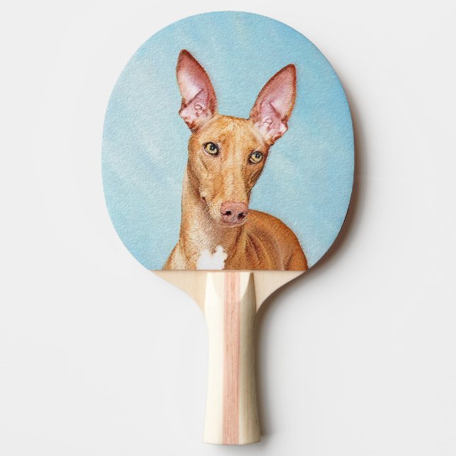 Pharaoh Hound Painting - Cute Original Dog Art Ping Pong Paddle (Front)