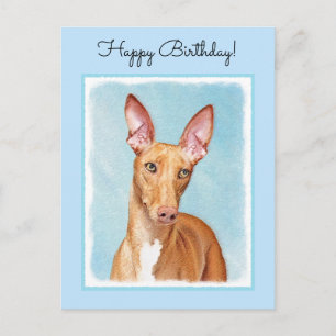 Pharaoh Hound Painting - Cute Original Dog Art Postcard