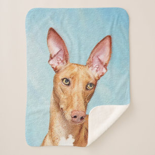 Pharaoh Hound Painting - Cute Original Dog Art Sherpa Blanket
