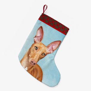 Pharaoh Hound Painting - Cute Original Dog Art Small Christmas Stocking