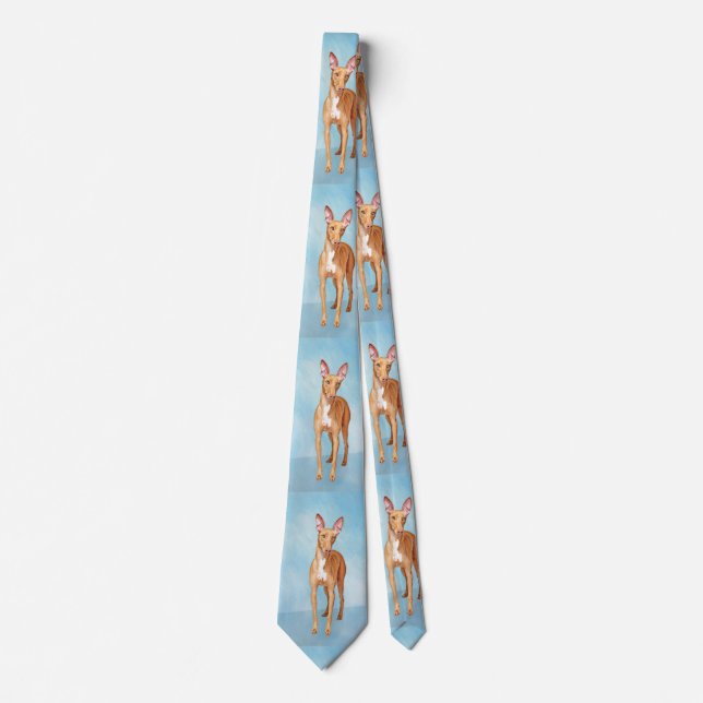Pharaoh Hound Painting - Cute Original Dog Art Tie (Front)