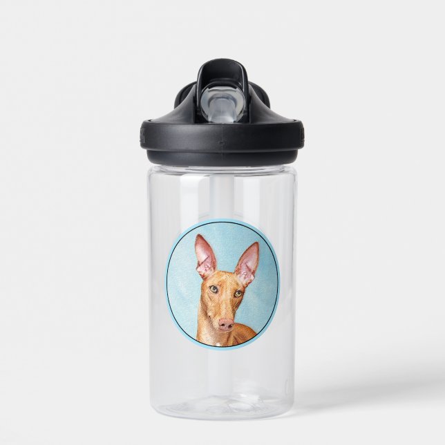 Pharaoh Hound Painting - Cute Original Dog Art Water Bottle (Front)