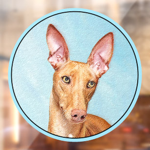 Pharaoh Hound Painting - Cute Original Dog Art Window Cling