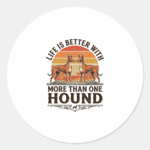 Pharaoh Hound Shirt Vintage Dog Lover Sunset Desig Classic Round Sticker