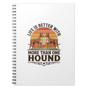 Pharaoh Hound Shirt Vintage Dog Lover Sunset Desig Notebook