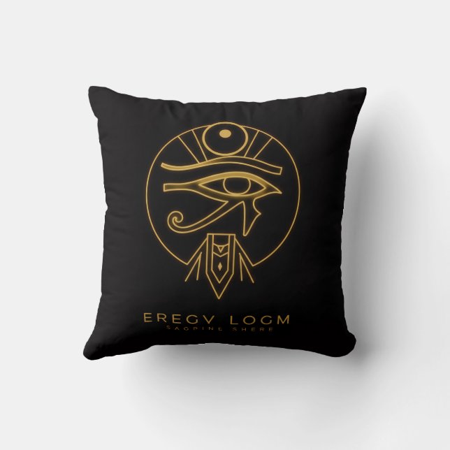 Pharaoh-Inspired Egyptian Logo – Bold Ancient Styl Cushion (Back)