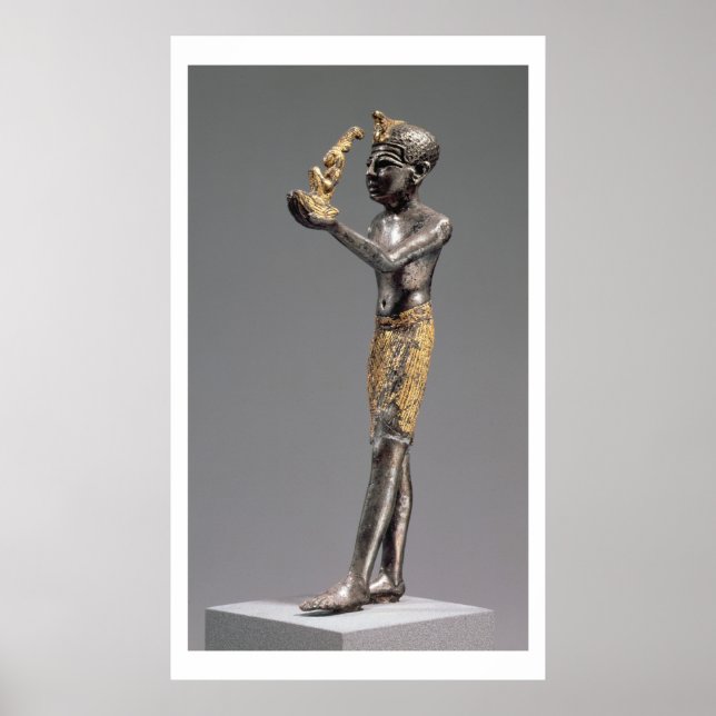 Pharaoh making an offering before the Goddess Maat Poster (Front)