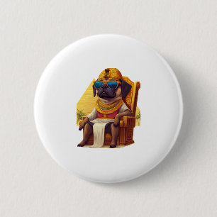 Pharaoh Pug � Ancient Egypt Dog 6 Cm Round Badge