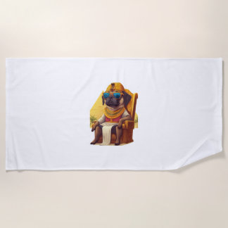 Pharaoh Pug – Ancient Egypt Dog Beach Towel
