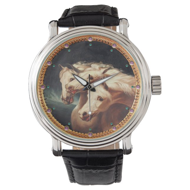 Pharaoh’s Chariot White Arabian Horses Watch (Front)